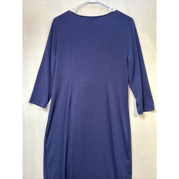 A Pea in the Pod Women's Dress Medium Faux Wrap Maternity Navy - Picture 12 of 13